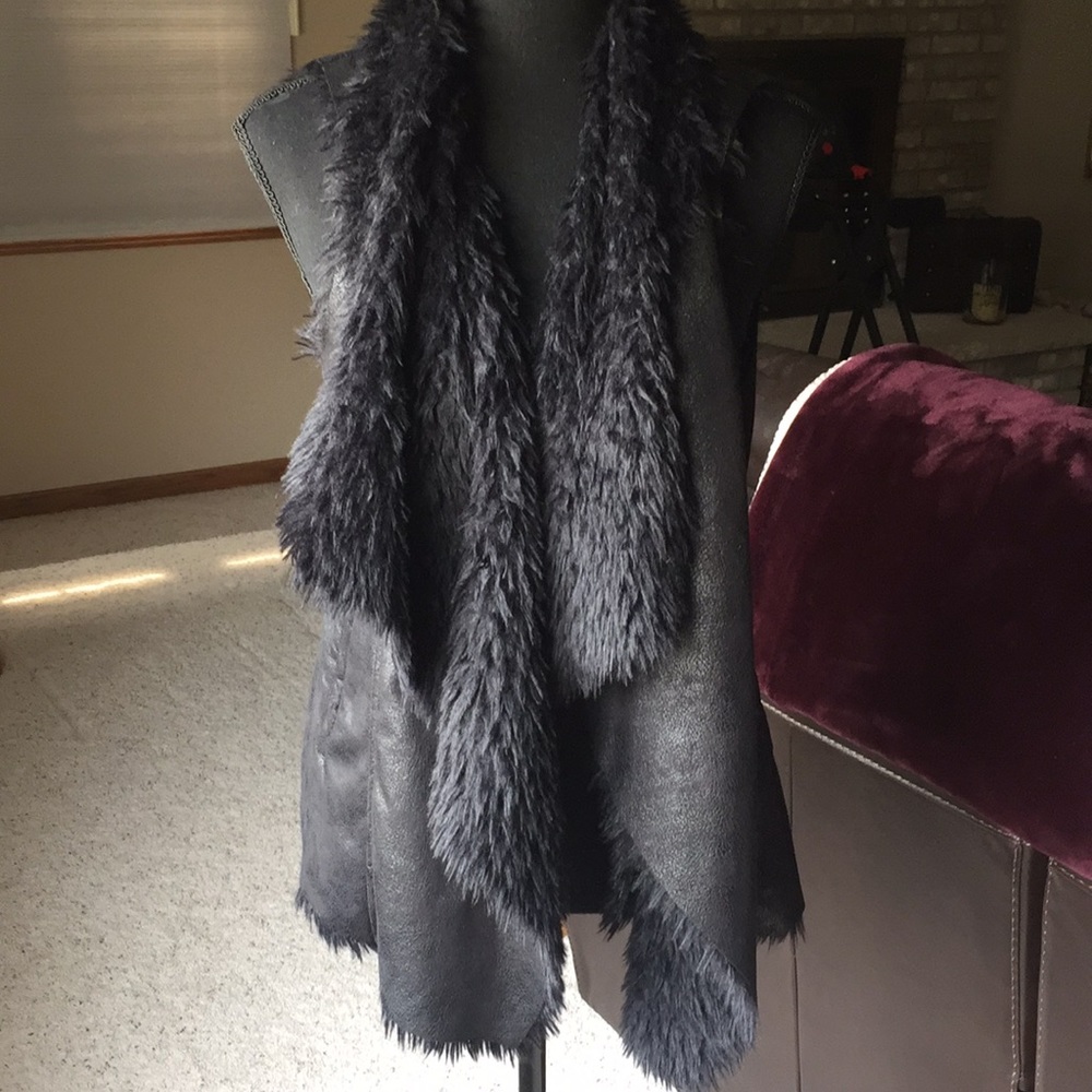 Black Fur Vest